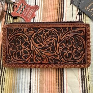 American Darling Tooled Leather Purse